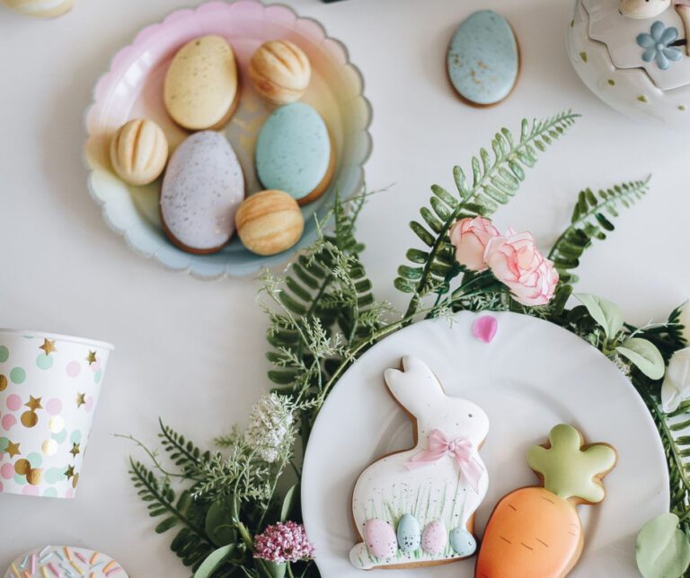 Easter cookies and party decorations